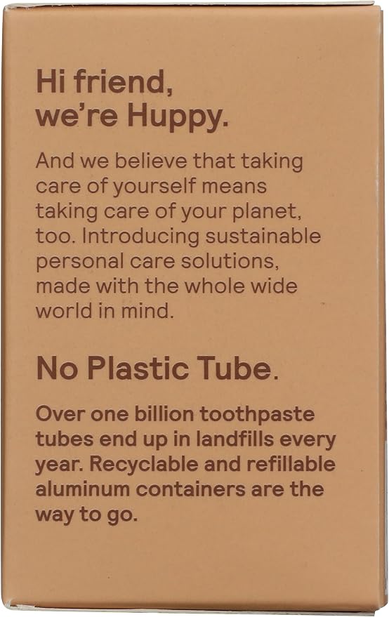 Huppy Toothpaste Tablets, Nano Hydroxyapatite, Fluoride Free and Plastic Free, Natural Whitening, Remineralizing, SLS Free, Travel Friendly Chewable Tabs, Cinnamon Flavor, 62 Count (1 Month Supply)