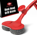 Bristle Free Grill Brush with Scraper, Upgraded 19-Inch Steam Grill Cleaner with Dual-Head Working Simultaneously for Efficient Cleaning for Gas, Charcoal, Electric and Kettle Grills
