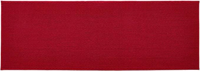 TYUU Christmas Bathroom Runner Rugs, Long Bath Mat Runner Washable Thin Quick Dry Low Pile Bathroom Runner Rugs Non Slip, Red 24"x70"