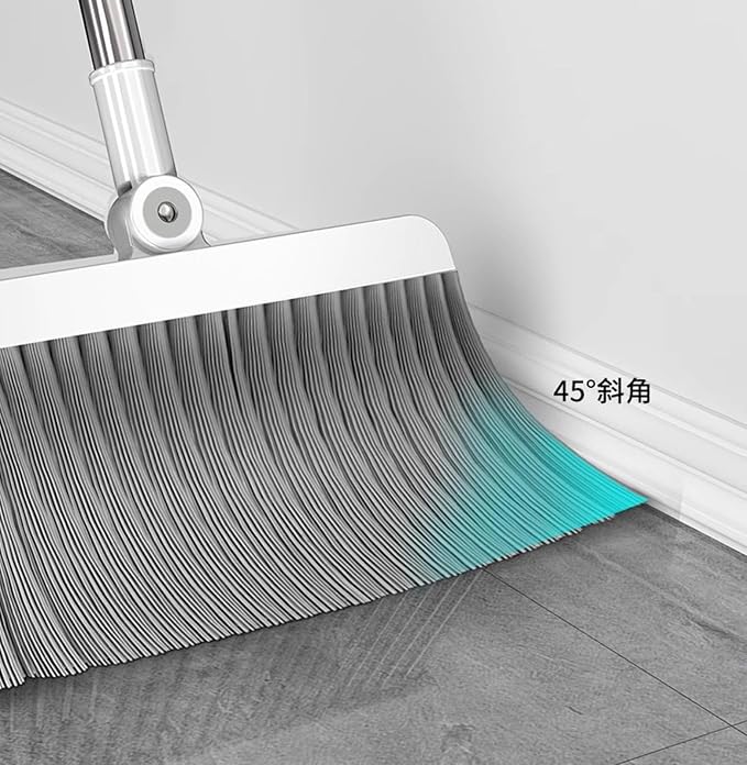 VIDECOR Dustpan and Brush Set Long Handled, Tall 180 Degree Rotating Sweeping Brush, Household Dust Pan with Comb Teeth for Indoor Outdoor Garden Home Room