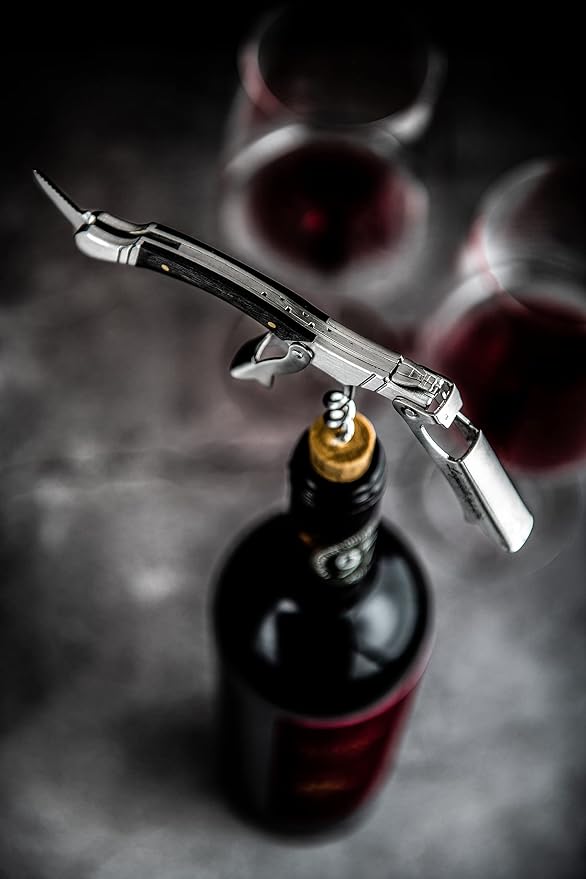 Laguiole Style de Vie corkscrew, bottle opener with foil cutter, ebony