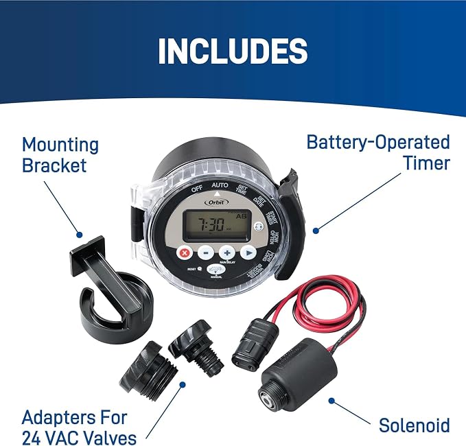 6-Pack Orbit 57865 Battery-Operated Sprinkler Timer, Black
