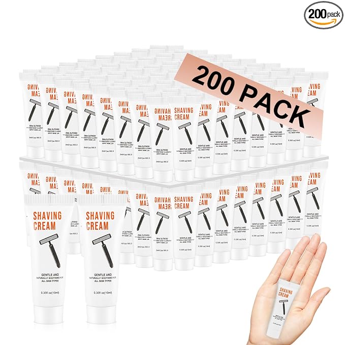 200 Shaving Cream Bulk Travel 10ml/0.35fl oz,Disposable Shaving Cream in Bulk Travel Shave Cream for Hotel Homeless,Jasmine