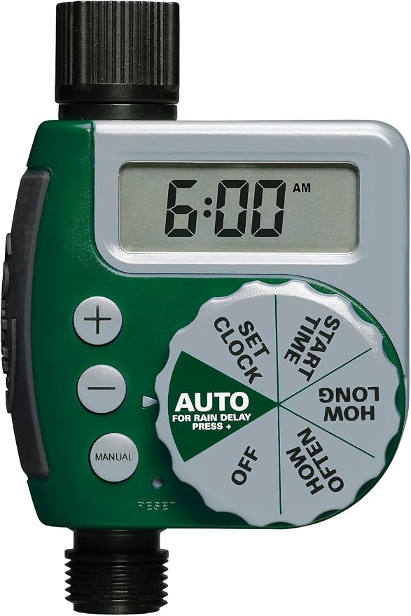 2-Pack (2 Total Timers) Orbit Programmable Digital Hose Watering Timer - 1 Outlet - Battery Powered - with LCD Screen - Built-in Rain Delay - Water-Resistant - 62061