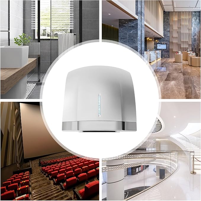 Commercial Hand Dryer, Commercial 1800W 110V Automatic Electric Hand Dryer, Electric Wall Mounted Hand Dryer, High Speed Hand Dryer for Bathrooms, Commercial and Household Noise Reduction