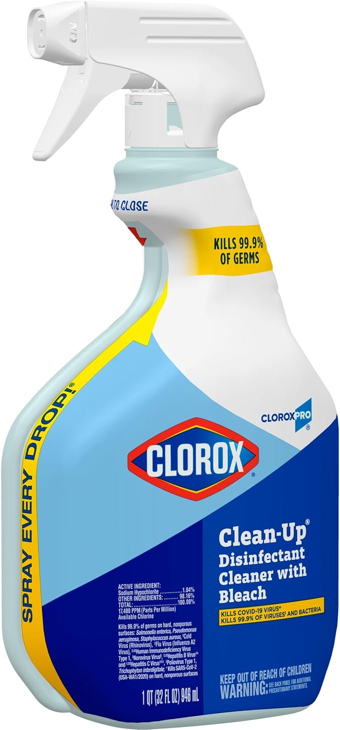 CloroxPro Clorox Clean-Up Disinfectant Cleaner with Bleach Spray, 32 Ounces Each (Pack of 9) (35417)