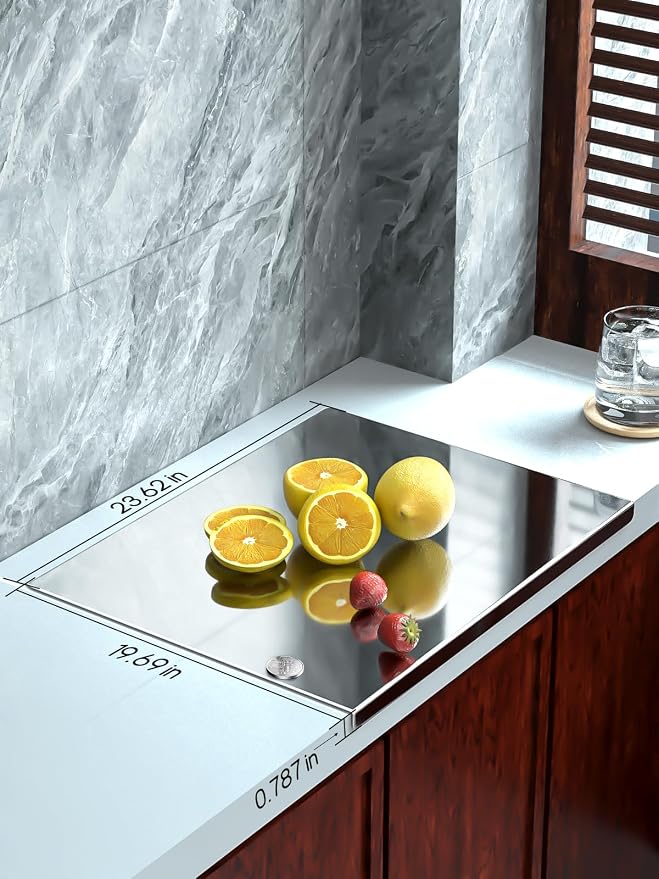 Titanium Cutting Boards for Kitchen，Titanium Cutting Board Large， Dishwasher Safety, Easy to Clean, Cutting Boards Non Toxic, Non Slip&Low Noise Chopping Board (23.6 * 19.6)