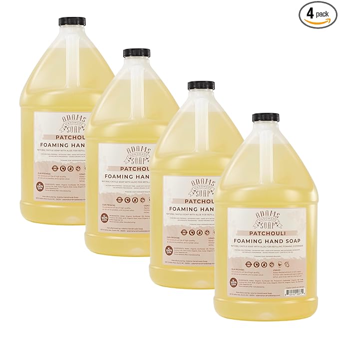 Adams Handmade Soap Liquid Foaming Soap 1 Gal - Patchouli (Pack of 4)