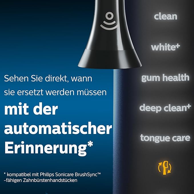 Philips Sonicare Premium Plaque Defence BrushSync Enabled Replacement brush Heads, 4pk Black - HX9044/33