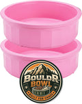 Pet Crock Bowl - 2 Pack – Thick Durable Plastic Non-Tip Food & Water Dish for Dogs, Cats - Indoor/Outdoor - Chew Resistant, Easy Clean BouldrBowl from Healthy Surplus® (Pink, 48oz Large)