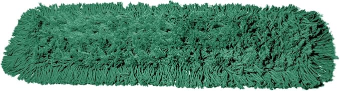 Commercial Dust Mop Replacement Head - 24 x 5 in. Cotton Nylon Reusable Mop Head- Industrial Dust Mop Refill for Floor Cleaning & Janitorial Supplies, Green