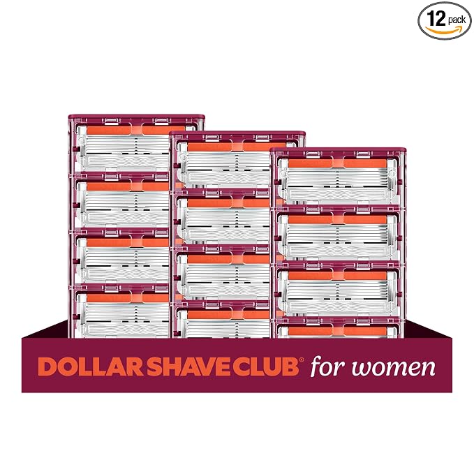 Dollar Shave Club For Women | Razor Refills (12 Pack) | 6 Stainless Steel Blades | Razors for Women, Womens Razors for Shaving