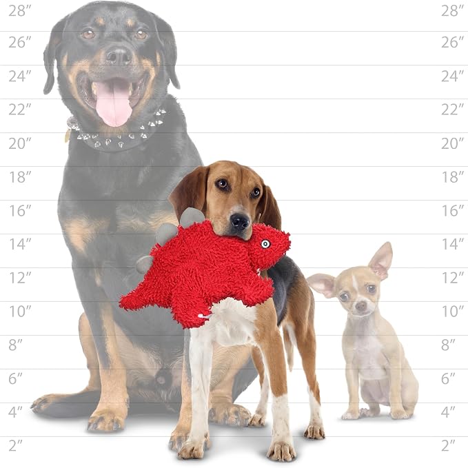MIGHTY® 2 Pack Microfiber Medium Stegosaurus Dog Toys | Ultra Durable Plush Toy with Multiple Layers & Reinforced Seams , Washable and Floats , Mighty® Construction