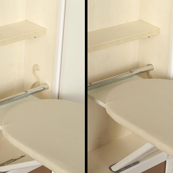 Household Essentials Oak Finish In-Wall Ironing Board Cabinet
