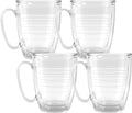 Tervis 16oz Clear Insulated Mug Collection - 4pk, Keeps Drinks Cold & Hot, Made in USA, BPA-free, Transparent, Reusable Coffee Cup | Made in USA, Double-wall Insulated, Shatterproof, BPA-Free, Dishwasher Safe, Fits Most Cupholders, Great to Gift, Set of 4