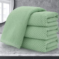 VOOVA & MOVAS Hand Towels 4PC, 100% Cotton, 18x28 in, Sage Green | Thick, Quick Dry, Soft, Absorbent, Bathroom Essentials, Suitable For Shower, Gym, Daily Household