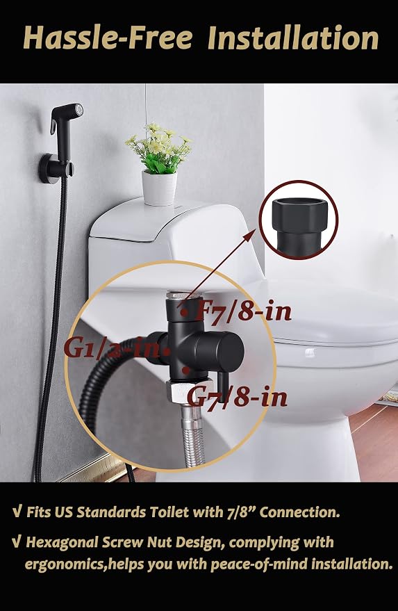 Handheld Bidet Sprayer for Toilet, Muslim Shower Bidet Attachment for Toilet, Cloth Diaper Toilet Sprayer, Jet Spray for Toilet with Bidet Hose for Feminine Wash