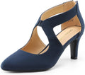 DREAM PAIRS Women's Pumps Closed Pointed Toe Kitten Heels | Elegant Party Dress Shoes with Chic Crisscross Cutouts, 2.76 Inch Heel, and Back Zip for Polished, All-day Secure Strides