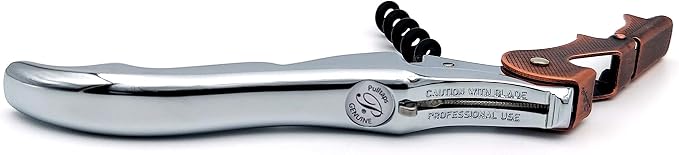 Pulltap's Genuine Slider Boss 150 Waiter's Corkscrew – Double-Hinged Wine Key with Sliding Foil Cutter – Patented Design – Made in Spain – Cromado-Cobre (Chrome-Copper)