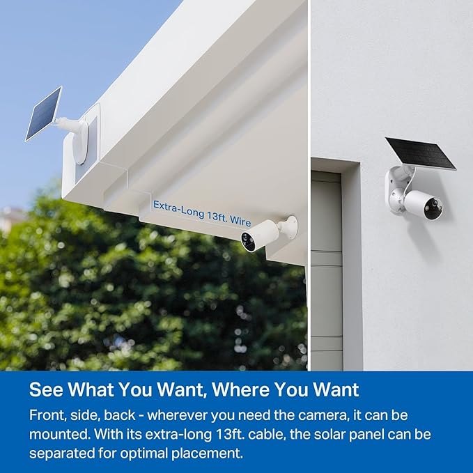 Tapo SolarCam 1080p Outdoor Wireless Security Camera, Battery Power with Solar, Person Detection, Subscription-Free Local Storage/Optional Cloud, Works with Alexa & Google Assistant, C402 KIT(3-Pack)