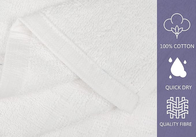 ZUPERIA 7-Pack White Bath Towels - 30" x 54" - Ultra Soft 100% Cotton Large Bath Towels- Highly Absorbent for Bathroom, Pool, Gym, Spa, and Hotel Use