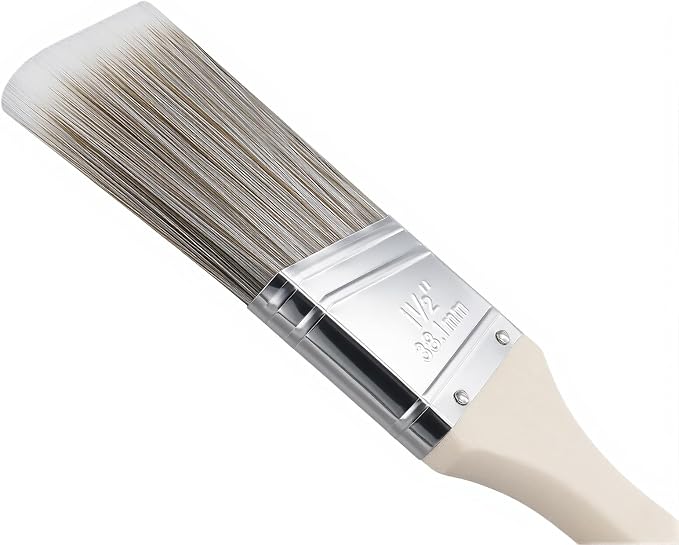 15 PCS 1.5 Inch Paint Brushes Set, Angle Sash Brush Wooden Handle Paintbrush for Painting Walls, Acrylics, Stains, Interior Exterior Home Improvement