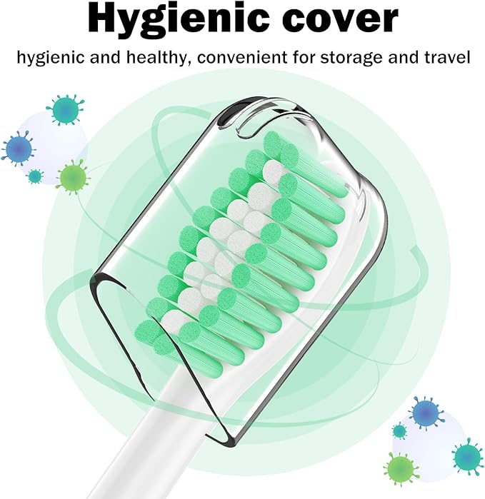 Toothbrush Heads for Philips Sonicare Replacement Brush Heads Medium Soft Dupont Bristles Electric Toothbrush Replacement Heads Fit E-Series Essence Xtreme Elite Advance and CleanCare, 6 Pack