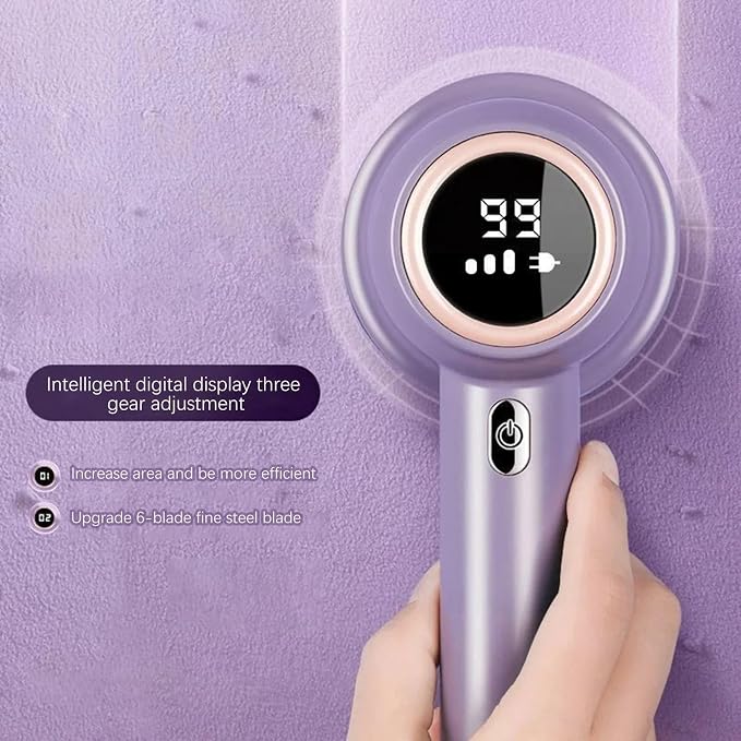 Lint Remover Lint Remove for Clothing Electric Sweater Fabric Balls Shaver Pellet Fluff Fuzz Remover Rechargerable Plush Remover Fabric Shaver (Color : Purple one Head)