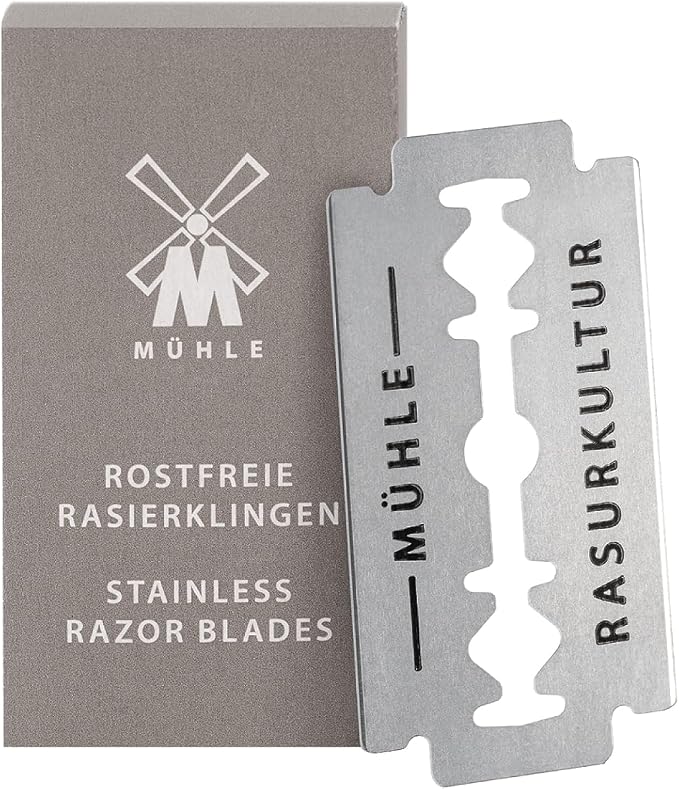 MÜHLE Companion 5-Piece Shaving Set - Unisex Safety Razor with Grey Cord, Blade, Cream, Cloth - Vegan, Sustainable