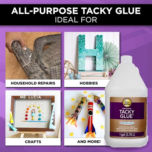 Aleene's Original Tacky Glue, All Purpose Adhesive, Perfect for Crafts and DIY Projects, Dries Fast and Clear for Large Projects, Refills, 128 fl oz, 1 Gallon