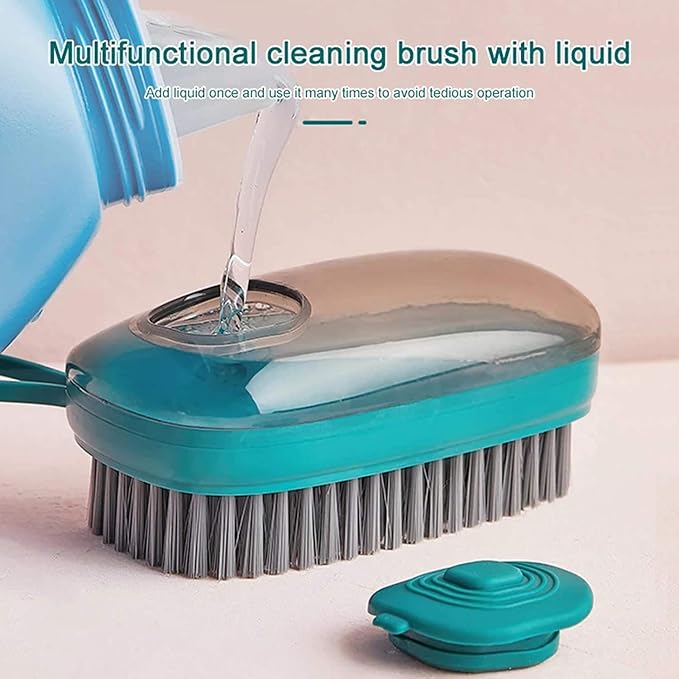 Cyrox Household Automatic Liquid Adding Laundry Brush | Multipurpose Liquid Adding Dish Washing Brush | Soft Bristle Laundry Shoes Floor Tile Cleaning Brush
