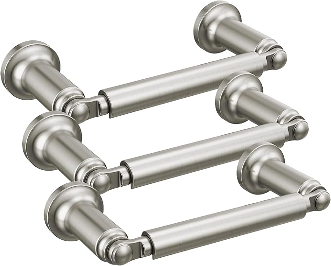 Delta Saylor (3-Pack) Toilet Paper Holder Stainless Steel Tissue Roll Holder for Bathroom Organization and Storage Pivoting Toilet Tissue Holder Wall Bathroom Accessories 73550-SS