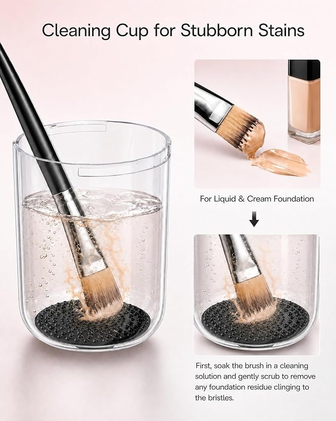3 in 1 Electric Makeup Brush Cleaner & Dryer, Automatic USB Deep Cleaning Machine, Portable Quick Clean & Dry [No Need to Remove Makeup Brushes], Fits Most Brush Sizes