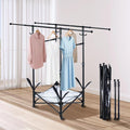 Foldable Drying Rack Clothing, Double Rod Extendable Clothes Drying Rack with Wheels, Sweater Drying Rack, Hat Rack, Shoes Drying Rack