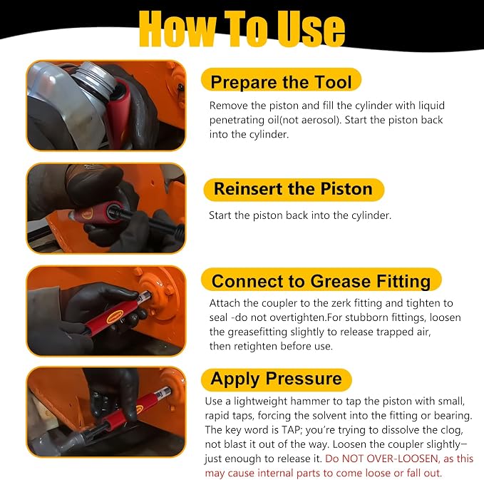 Grease Fitting Cleaning Tool -Grease Zerk Cleaner, Zerk Fitting Cleaning Tool, Remove Old Dried Grease from Fittings, Pins, Shafts, Bushings, and Joints （Red）