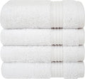 Cotton Paradise 100% Cotton Turkish Towel Set, Soft Absorbent Quick Dry, 4 Piece Washcloth Set, Snow White