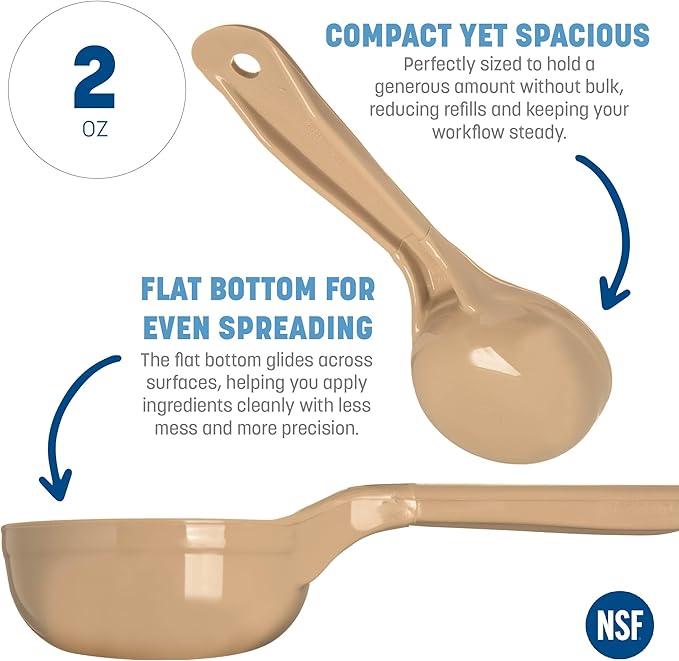 Carlisle FoodService Products Measure Miser Solid Measuring Spoon with Short Handle, 2 Ounces, Red, 1 Count (Pack of 1)