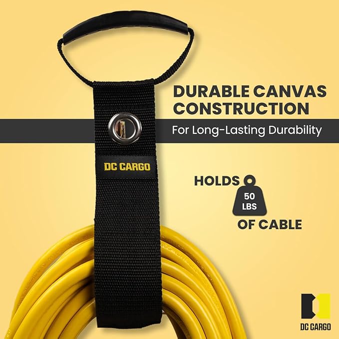 DC Cargo Mall Extension Cord Organizer E-Track Accessories for (Pack of 2) – Keep Cords, Cables, Hoses, Etrack Accessories Organized On E-Track - 17” Hook & Loop Closure Keeps Cables Secure