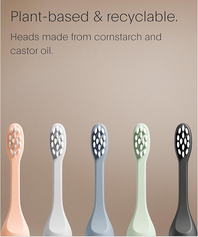 SURI Recyclable Plant-Based, Electric Toothbrush Heads - Long Lasting Replacement Heads | Compatible Only Sonic Electric Toothbrush - Sea Mist, Pack of 3
