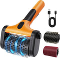 Electric Grill Brush – 2600mAh Rechargeable Outdoor Grill Cleaner, 2-Speed Adjustable (Up to 1000 RPM), 2 Replacement Heads, with LED Light, for BBQ Grates/Camping Stoves (Orange)