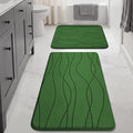 YIHOUSE Bathroom Rugs Set 2 Piece, Memory Foam Bath Mat Green | 17x24& 20x32, Ultra Soft, Absorbent, Non-Slip, Machine Washable, for Bathroom, Sink and Toilet