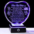 Crystal House Warming Gifts Bless This Home Heart-shaped Plaque with LED Light Base for Women Men Meaningful New Home Gifts Ideas for Family