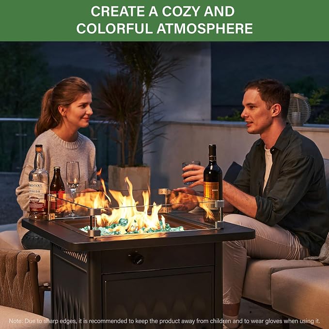 NUPICK 5 Pound Fire Glass, 1/4 Inch Reflective Fire Pit Glass | Tempered Fire Pit Rocks for Propane or Natural Gas, Glass Rocks for Fire Pit Table, Fireplace, Fire Bowl, Landscaping, Green