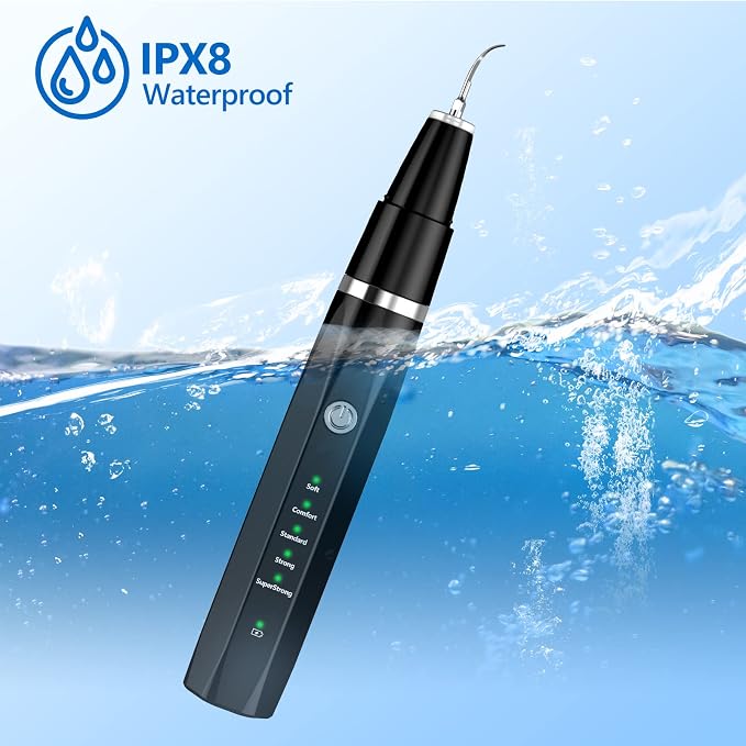 Ni-SHEN Plaque Remover for Teeth - Pet Ultrasonic Cleaner - Teeth Cleaning Kit for Tartar and Stains - Suitable for Dogs and Cats (Black)