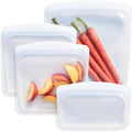 Stasher Silicone Reusable Food Storage Bags, 4-Pack, Reusable Freezer Bags, Microwave, Dishwasher, Oven Safe, Sous Vide, Premium Lunch Containers, Eco Friendly, Snack Bags, Food-safe Silicone, Clear | Reusable Food Bags