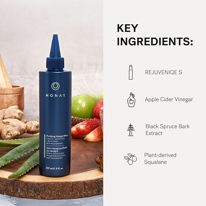 MONAT Purifying Vinegar Rinse - Nourishing Moisturizing Elixir for Shiny, Soft, Smooth and Lustrous Hair