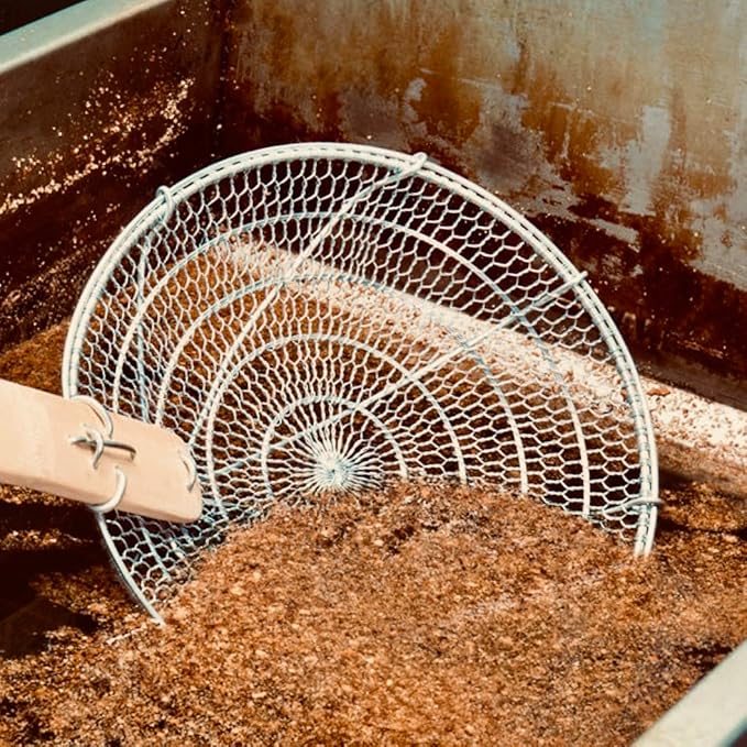 8-Inch Galvanized Steel Spider Strainer – Fine Mesh Skimmer with Natural Bamboo Handle for Cooking & Frying Ideal for Home & Professional Kitchens