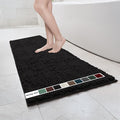 Muddy Mat® | Chenille Bathroom Rugs Quick Dry Microfiber Mats Non Slip Washable, Extra Thick, Soft and Highly Absorbent Bath Mats for Bathroom, Kitchen, and Shower Floor - Black 24"x59"