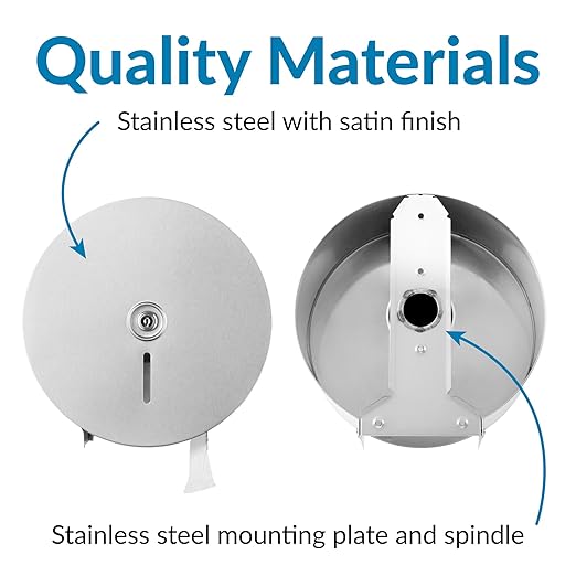 Bobrick Single Jumbo-Roll Surface-Mounted Toilet Tissue Dispenser, Satin-Finish Stainless Steel, ADA Compliant, Secure Locking Design, Versatile Roll Compatibility, Durable & Easy-Load Mechanism (Model B-2890)