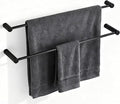 Towel Racks for Bathroom, NEWRAIN 30 inch Double Bath Towel Bar Wall Mounted, Stainless Steel Kitchen Towel Holder, Matte Black Towel Rod Towel Rail Hange